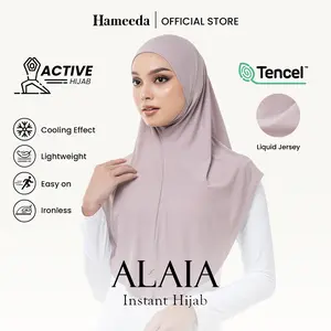Hameeda - Alaiaa Instant Hijab | Bergo Jersey & Tencel Pad Lembut Muslim Instan Kerudung Wanita