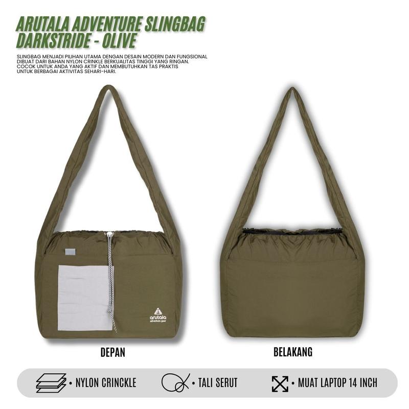 Tas Selempang Arutala Adventure Darkstride Olive Waterproof untuk Pria dan Wanita 2