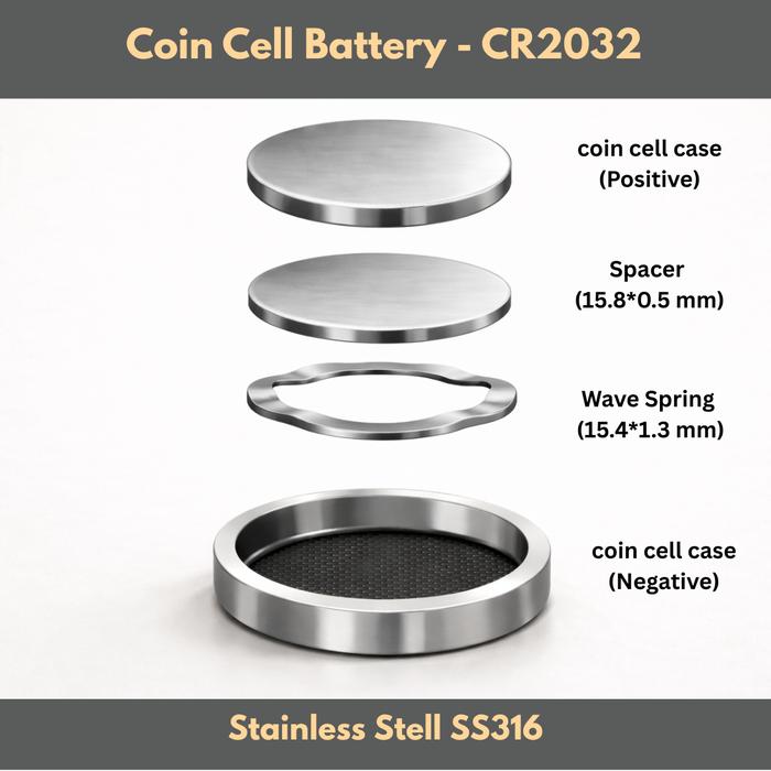 Jual Coin Cell Battery CR2032 - Stainless steel SS316 - 5 pcs - Kota ...