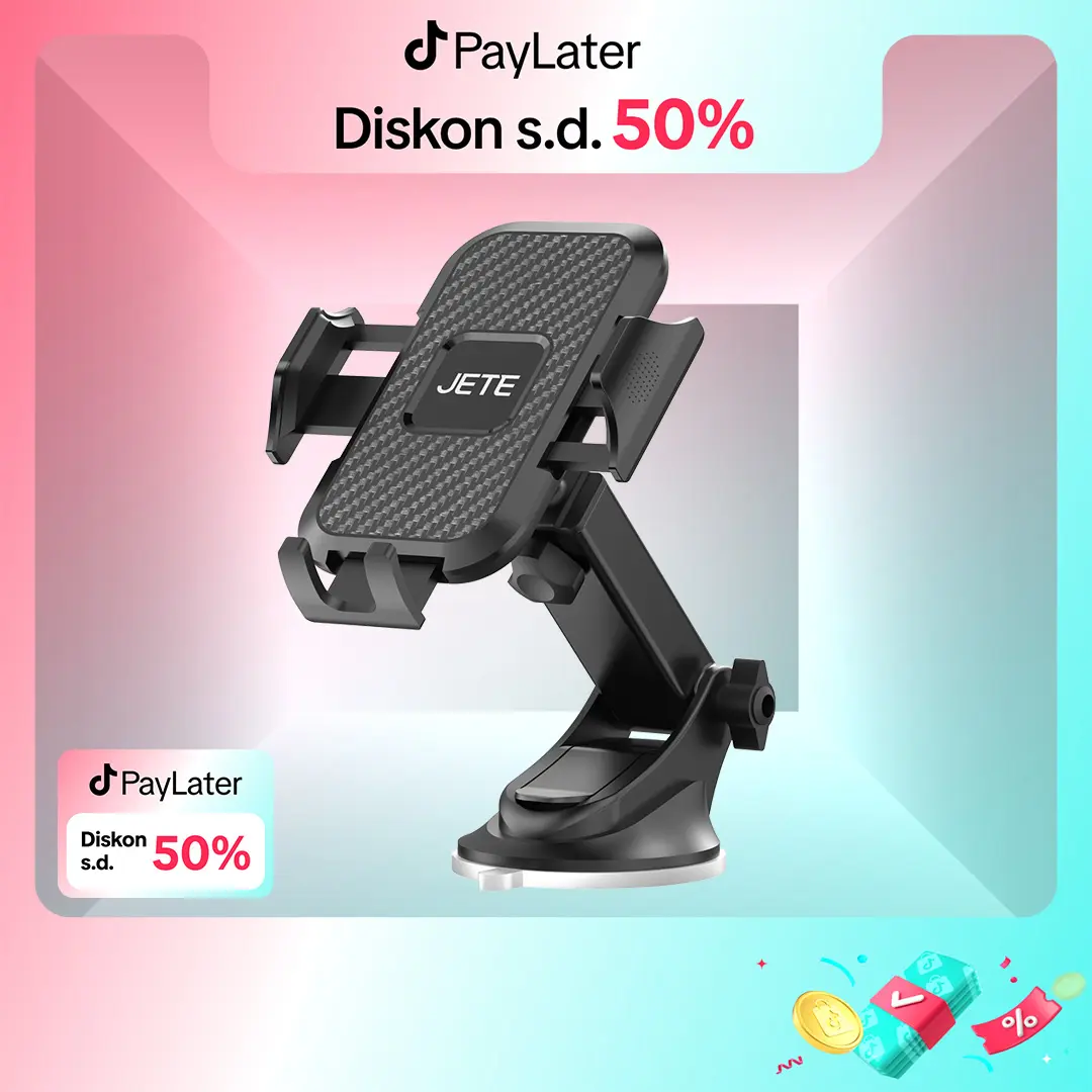 JETE H10B Suction Cup Holder HP Dashboard Mobil Kaca Depan Universal 270° View Angle Metal Smartphone Car