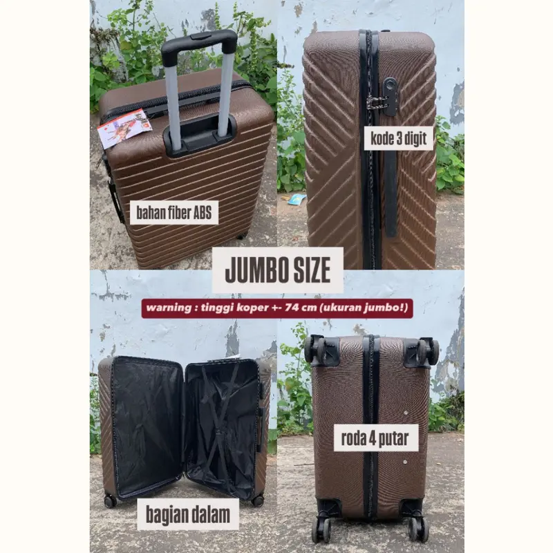 BAGPARK Koper Fiber Swiss Polo 28 Inch / Koper Jumbo / Motif Polos Garis /  Bagasi SIze / Koper Import / Koper Murah / Koper Mudik Jumbo / Koper Polo Fiber Jumbo 5