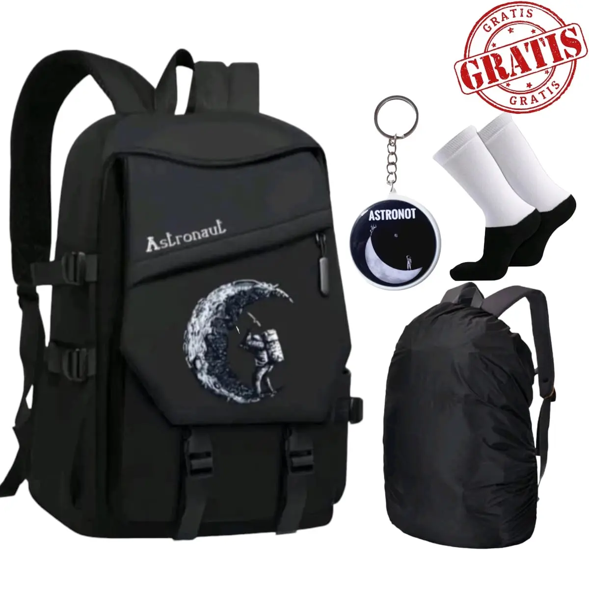 TAS ANAK SEKOLAH BONUS KAOSKAKI DAN RAINCOVER TAS RANSEL ANAK SD SMP SMA  ASTRONOT Fashion Motif
