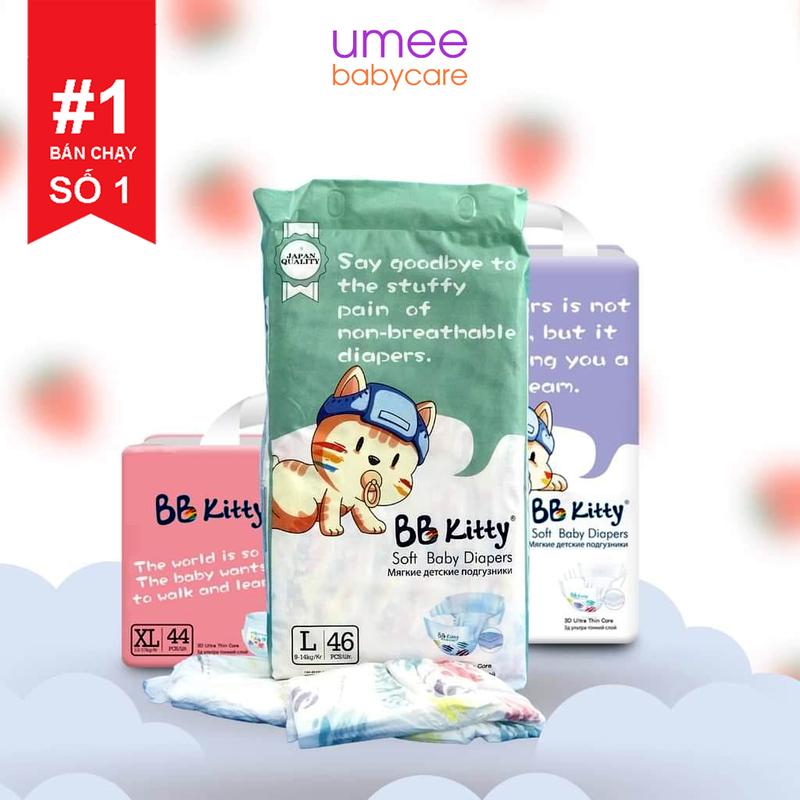 Tã Bỉm Dán/ Quần BB Kitty Premium Nội Địa Trung Siêu Mỏng, Siêu Thấm Hút Đủ…
