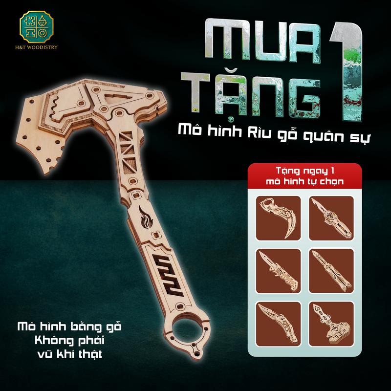 MUA 1 TẶNG 1 | Mô hình Riu gỗ quân sự lắp ráp bằng gỗ tự nhiên cao cấp - Đồ trang trí sưu tầm tặng bạn nam bé trai - Thiết kế tỉ mỉ phù hợp trưng bày xả stress
