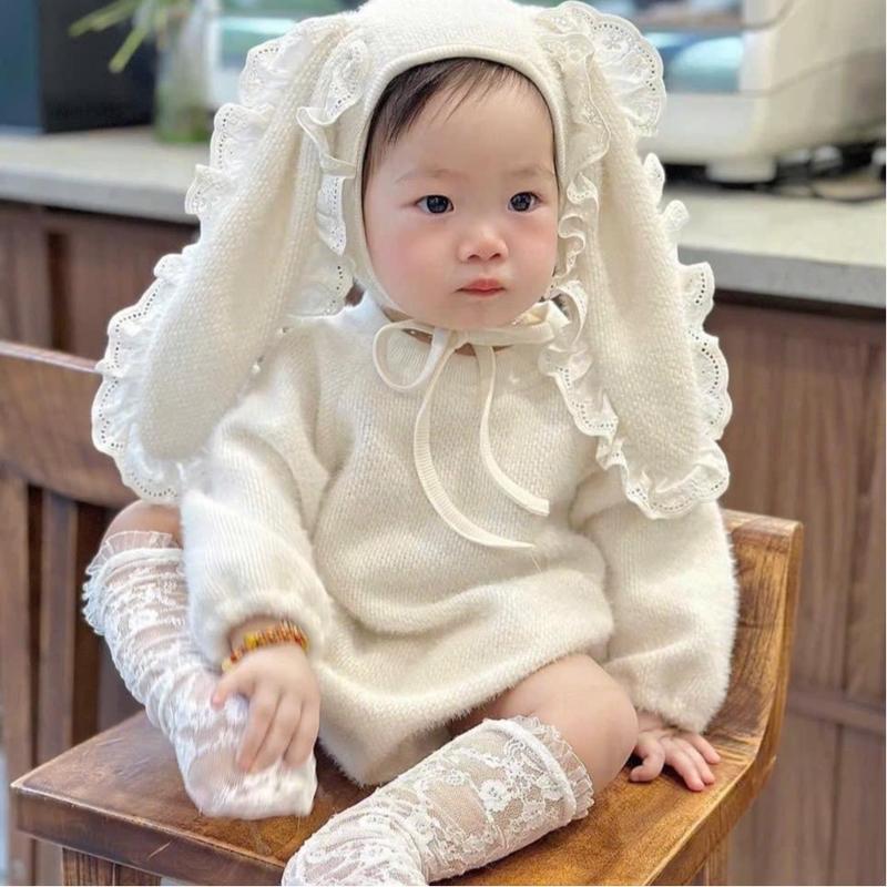 Body tai thỏ xinh xắn cho bé Body kèm mũ