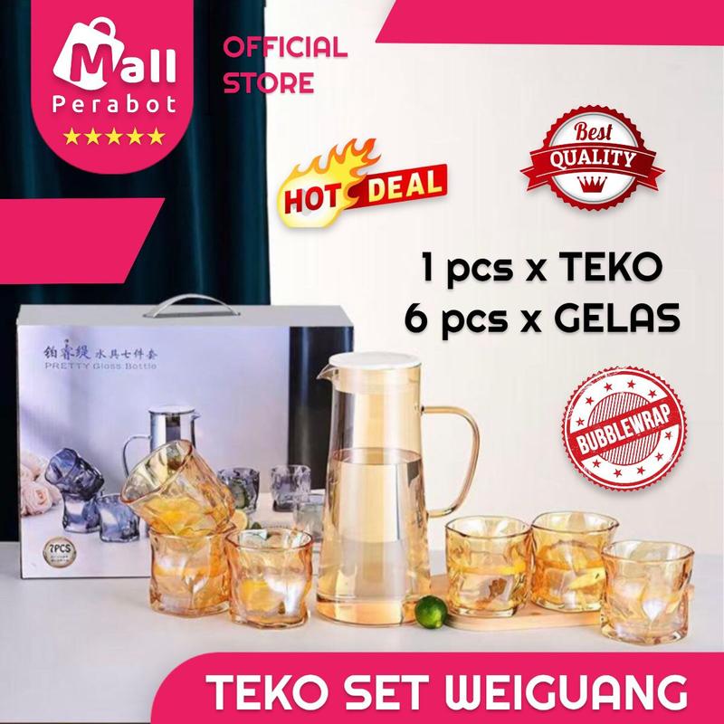 Product Introduction of Mall Perabot | Set Teko Air Kaca Fixture 7 In 1 | Kettel Air Kaca Mountain 5 In 1 | Teko Set Picher Glass Tea 0