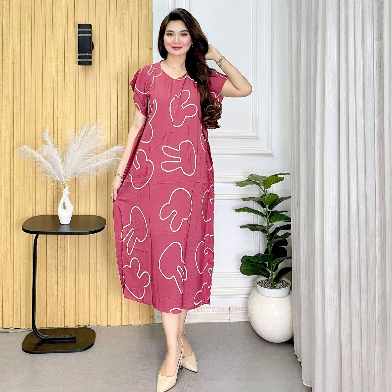 Daster Lowo Bunny Jumbo Bahan Rayon Adem Busui LD 130 cm -MALIKAA FASHION
