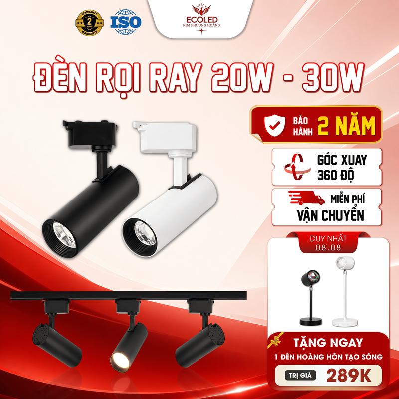 Đèn rọi ray 20W - 30W, ánh sáng trắng/ vàng/ 3 màu, Đèn rọi ray Đèn soi tranh…