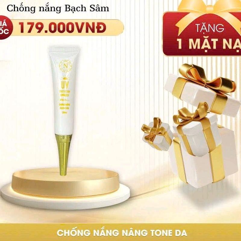 Kem Chống Nắng Bạch sâm 20G. SPF 50 ++ Giup Bảo Vệ Da Dưới ánh Nắng Mặt Trời Skincare