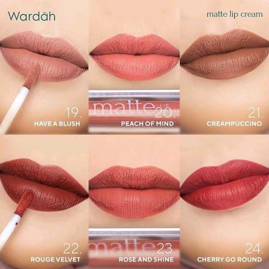 Wardah Matte Lip Cream.tekstur lip cream lembut untuk aplikasi sekali oles dengan warna merata.matte finish intens yang tahan lama. 2