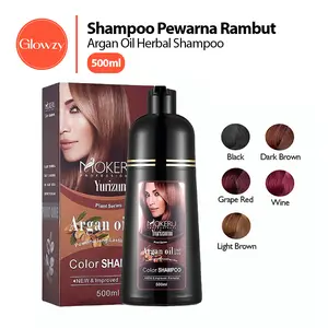 READY!! Shampoo Hair Color Sampo Semir Herbal Alami Pewarna Rambut Permanen Tanpa Bleaching Anti Ribet 500ML