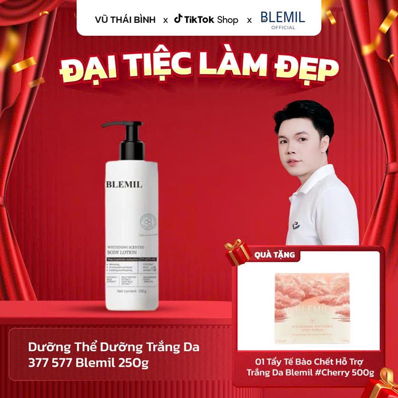 KOL Vũ Thái Bình Dưỡng Thể Hỗ Trợ Trắng Da 377 577 Blemil + Tặng 1 Tẩy Tế Bào Chết Làm Trắng Da Blemil 500g #Cherry
