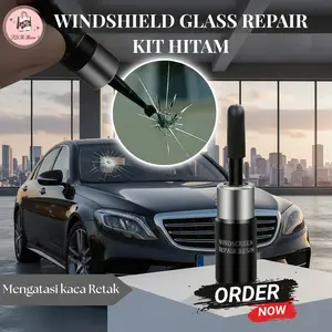 [HITAM] Windshield Repair Kit | Alat Perbaikan Retak Kaca Mobil & Layar HP Praktis