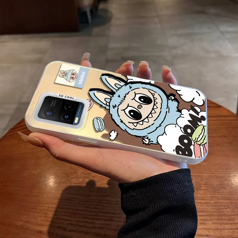 Untuk VIVO Y21 Y21A Y21S Y33S Y32 La bubu Kotak Pelindung Ponsel Anti gores Casing keras tahan guncangan kartun lucu Tahan aus Anti-selip wanita modis Casing ponsel terlaris baru Buram Perumahan tahan benturan
