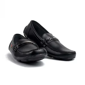 Sepatu Moccasin Pria Lutton A1 Slip On Kulit Sintetis – Hitam Cokelat Nyaman Elegan Shoes