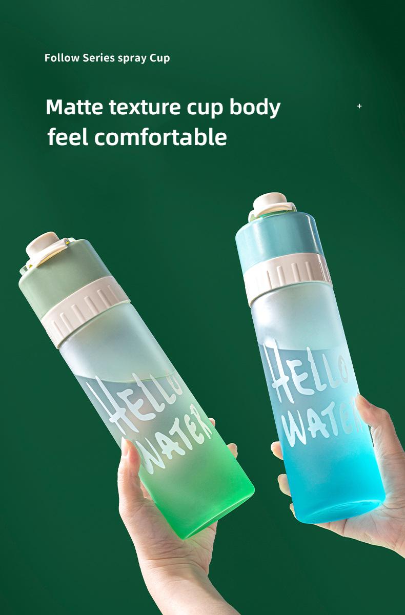 Product Introduction of Sports outdoors Water Bottles Kitchenware Spray Water Cup Large-capacity Men and Women Sports Food Grade Student Cooling Portable Kettle Jet Water Spray Cup Drinking Cup 5