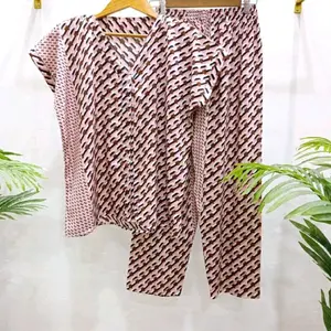 oneset piyama rayon viscos bawahan panjang lengan pendek piyama terbaru