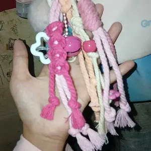 PROMO! Bag Charm Macrame Keychain Lucu Gantungan Kunci Macrame Pita Cantolan Tas Aesthetic