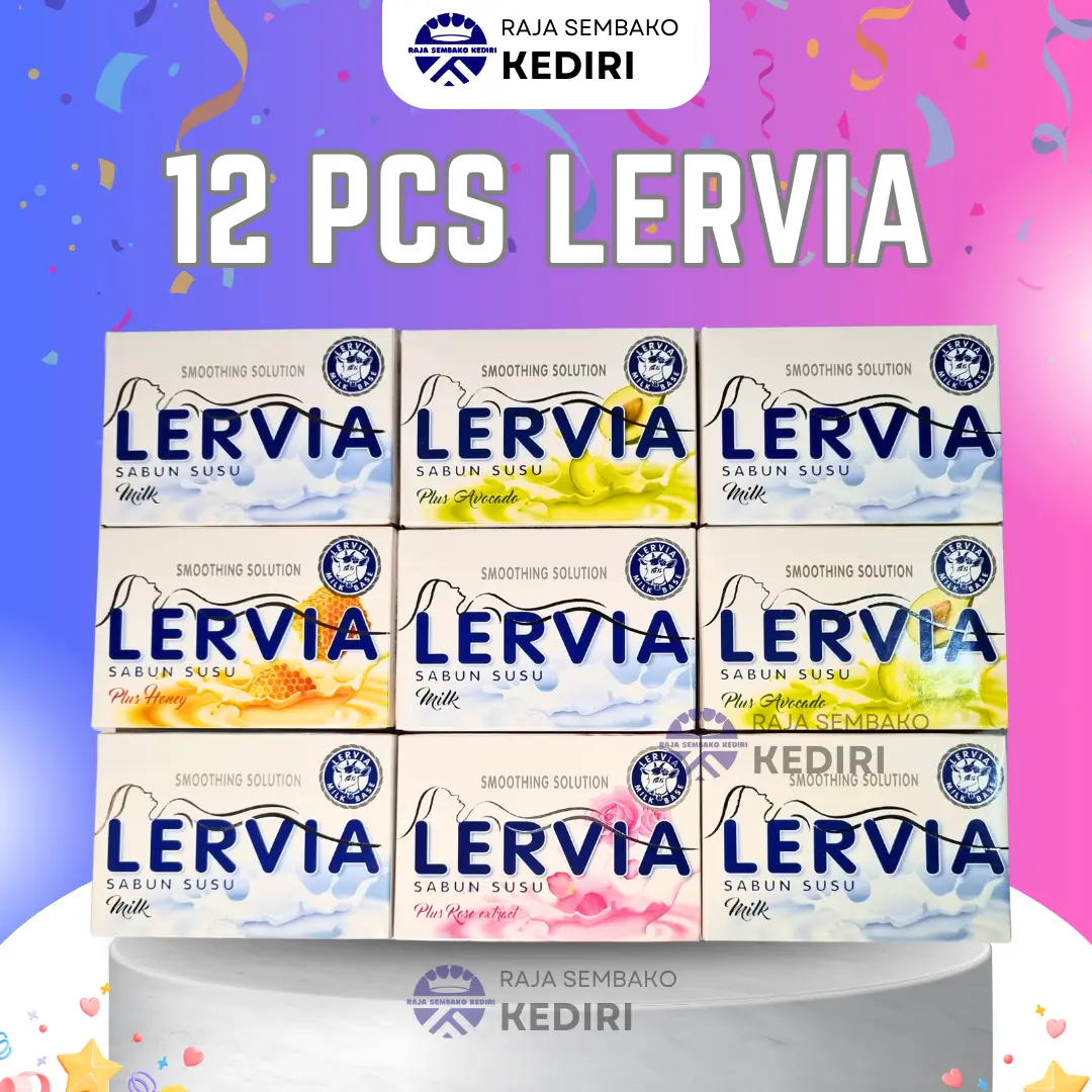 12 PCS Sabun Lervia 90gr Bar Soap Pencerah Mandi Mencerahkan