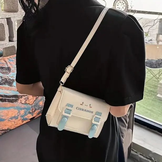 Túi đeo vai, phong cách Cô Gái Dễ Thương Hàn Quốc, túi Hoạt Hình, túi Tote Lolita, túi Đeo Chéo, thích hợp cho học sinh, làm bằng chất liệu PU, hình vuông, túi 2