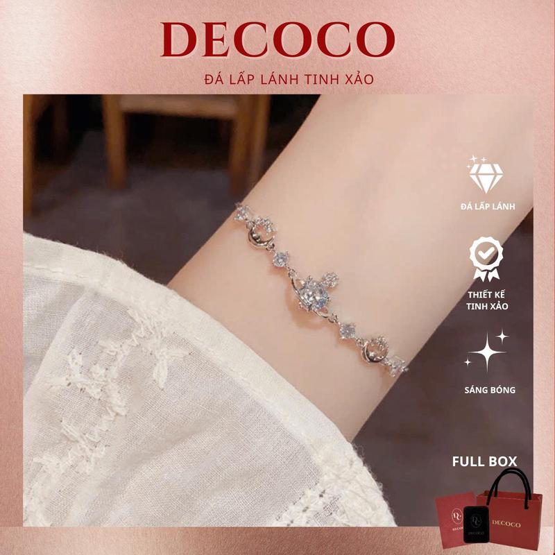    Độc Quyền Livestream   Vòng tay MOONLIGHT DECOCO charm đính đá   kèm Túi giấy + Hộp + Thiệp   