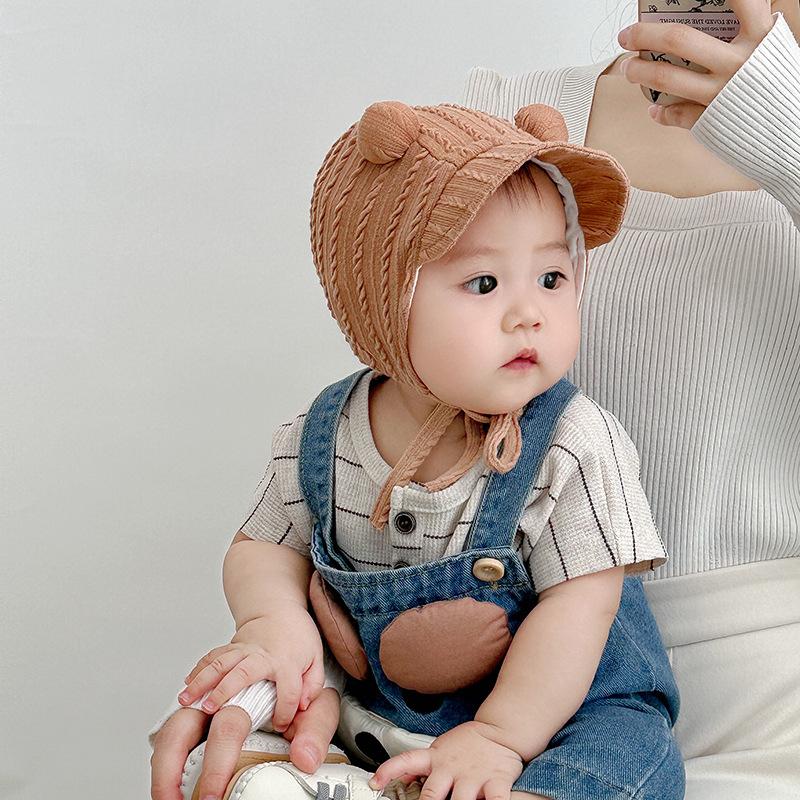 Mũ Thai Nhi, Thiết Kế Bóng Đôi Dễ Thương, Màu Trơn Chất Liệu Bông Mềm Mại, Thích Hợp Cho Trẻ Sơ Sinh, Mũ Len Cho Em Bé, Mũ Bảo Vệ Tai, Cho Bé Trai Và Bé Gái, Mũ Bịt Tai Cho Trẻ Em