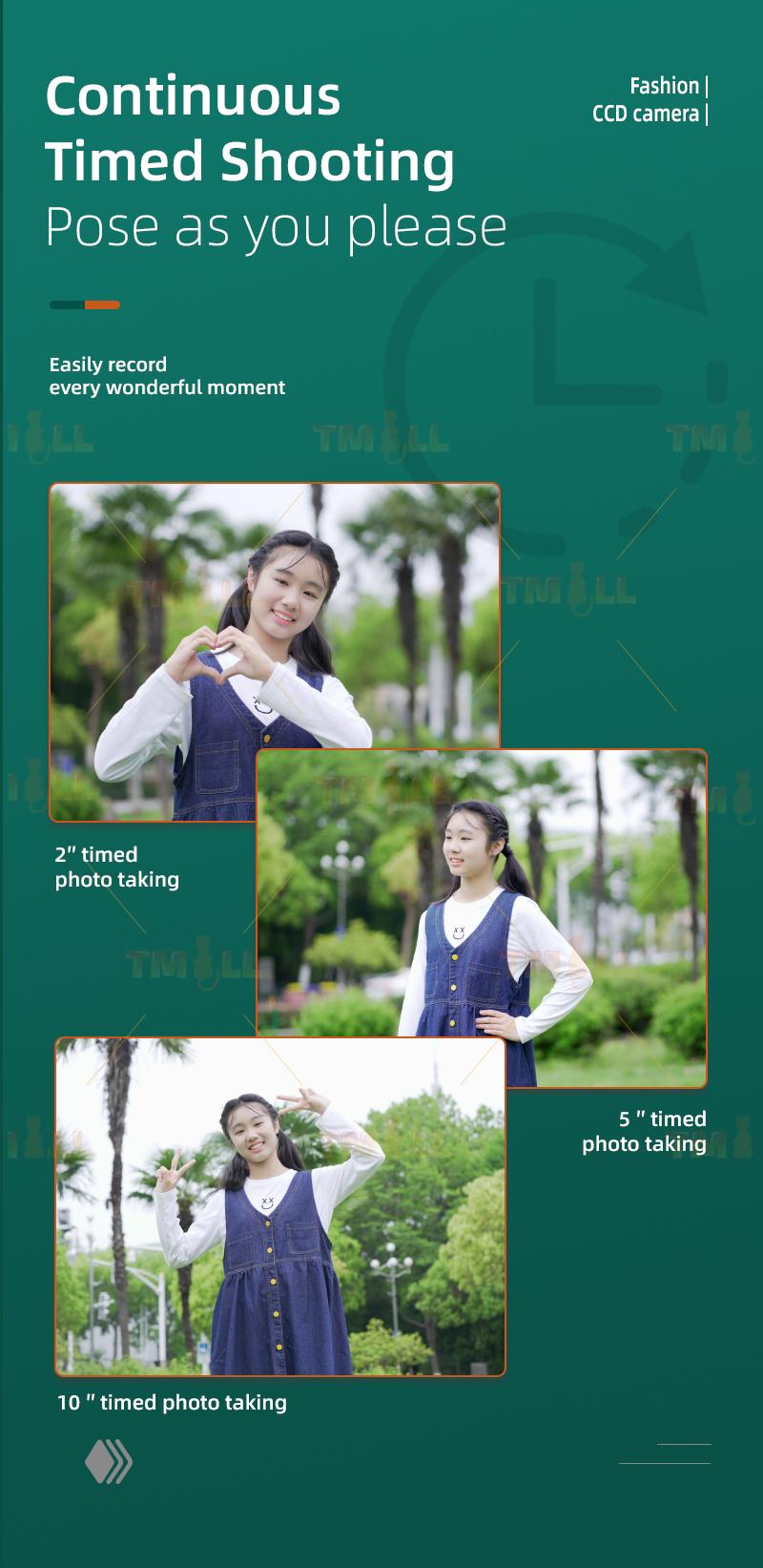 Product Introduction of [Sg Ready Stock] 5Color 1080P Digital Camera Video Camcorder 48MP Photo 16X Zoom Anti-shake HD digital retro camera Card Rechargeable Birthday Cable 39