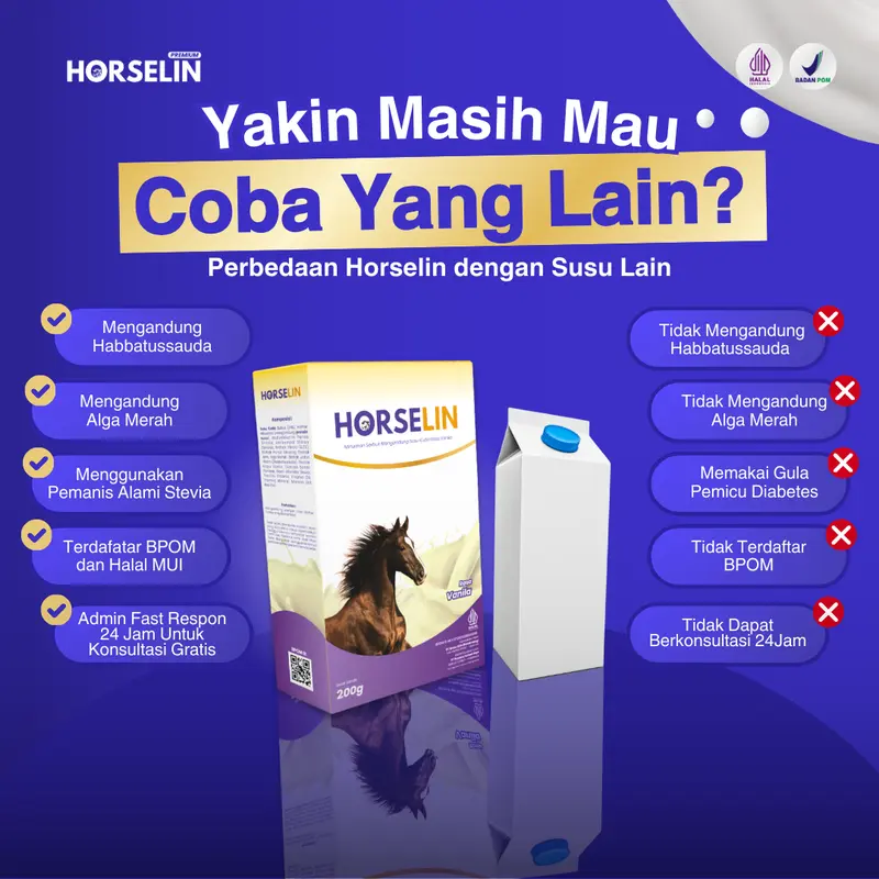 Susu Kuda untuk Pegal Linu Tulang Sendi Saraf HORSELIN Susu Kuda Liar Sumbawa Asli (200gr) 7
