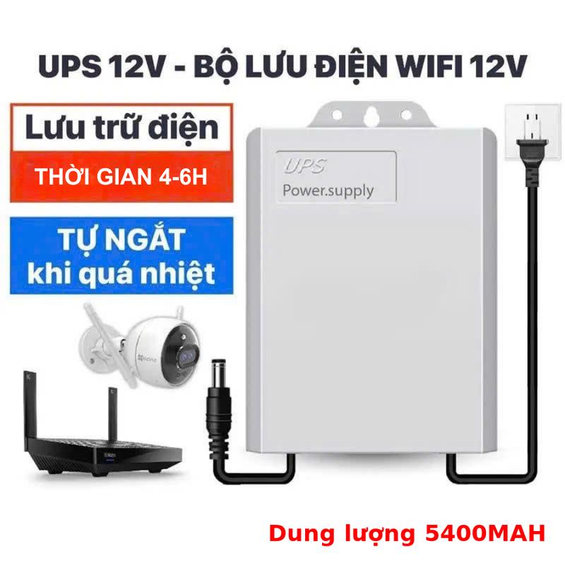 Bộ lưu điện 12V lưu điện wifi và camera dung lượng 5400MAH bảo hành 3 tháng UPS trữ điện wifi 12v trữ điện 4-6H tối đa 8-12h tùy thiết bị