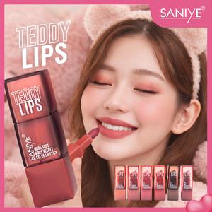 SANIYE Labial en Barra Teddy Lips Suave Terminado Velvet para  un acabado mate duradero y una sensación aterciopelada.adecuada para todo tipo de piel y se siente suave y elegante.