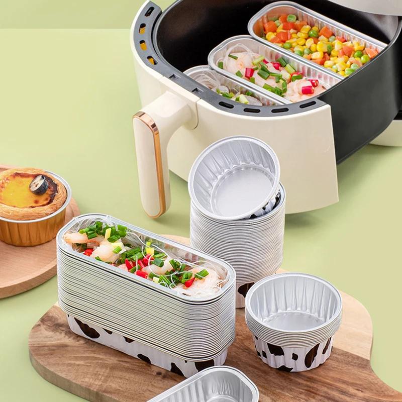 Cốc Thiếc Giấy Bạc Tái Sử Dụng, 10 Cái, Khuôn Bánh Pudding Nồi Chiên Không Dầu Hộp Giấy Thiếc Khay Nướng Nhỏ Cốc Giấy Thiếc Dụng Cụ Làm Làm Bánh Và Làm Bánh 1