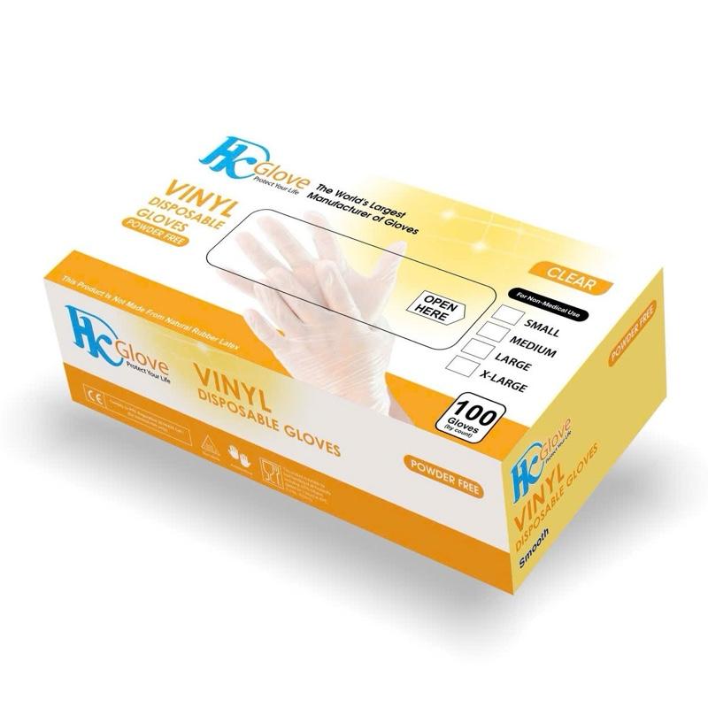 Găng tay trong suốt Vinyl Găng tay không bột dai dẻo làm bằng nhựa PVC chuyên dùng cho Spa Thẩm Mỹ