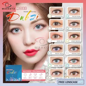 Softlens New More Dubai Normal & Minus (-0.50 SD -6.00) Made In Korea By CTK Dia 14.5MM + Free Lenscase Trendi lens eye gray lensa brown soflens Softlen Black softlens grey Silver