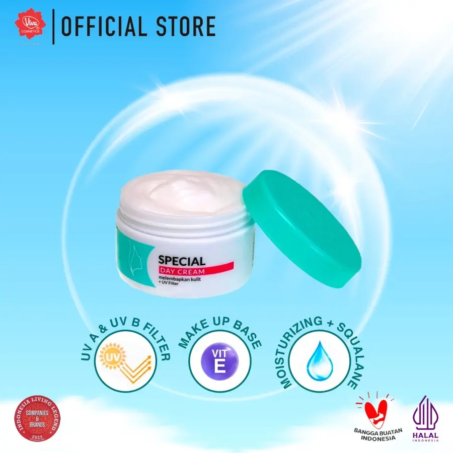 VIVA Special Day Cream Melembabkan Wajah dengan Moisturizer dan Squalane - 22g