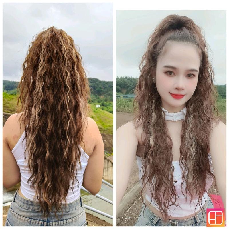  Tóc giả ngoặm đui ngựa xù mì nhuyễn dài 75cm mẫu mới nhất năm N80+N81 