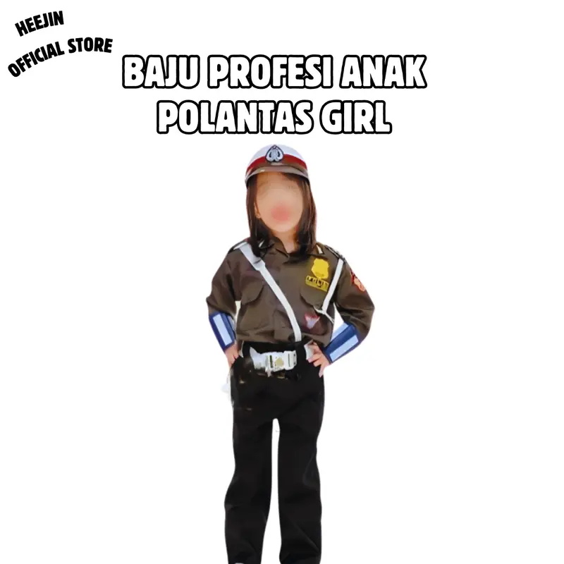 HEEJIN Baju Profesi Anak Polisi Polantas Laki-Laki Perempuan Seragam Karnaval TK PAUD RA Usia 3-7 Tahun Fashion 1