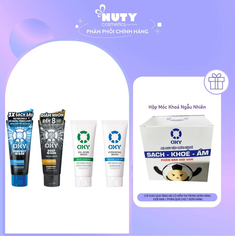 [Tặng Hộp Móc Khoá Ngẫu Nhiên] Kem Rửa Mặt Giúp Làm Sạch Oxy Perfect Wash/Oxy Oil Acne Wash/ Deep Wash Scrub/Hydrating Wash 100g 0