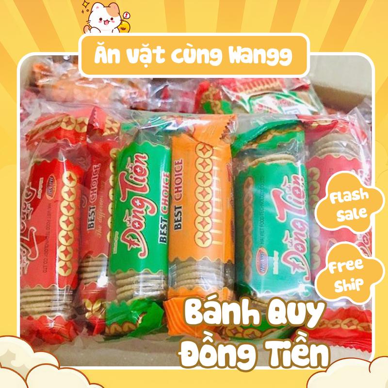 Bịch 10 gói bánh quy đồng tiền Hải Việt, bánh quy đồng tiền tuổi thơ, Ăn vặt cùng Wangg