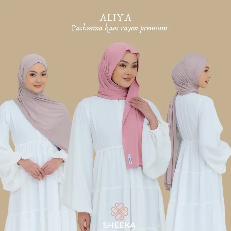 SHEEKA - PASHMINA ALIYA KAOS RAYON PREMIUM AIRFLOW Muslim Jilbab Panjang