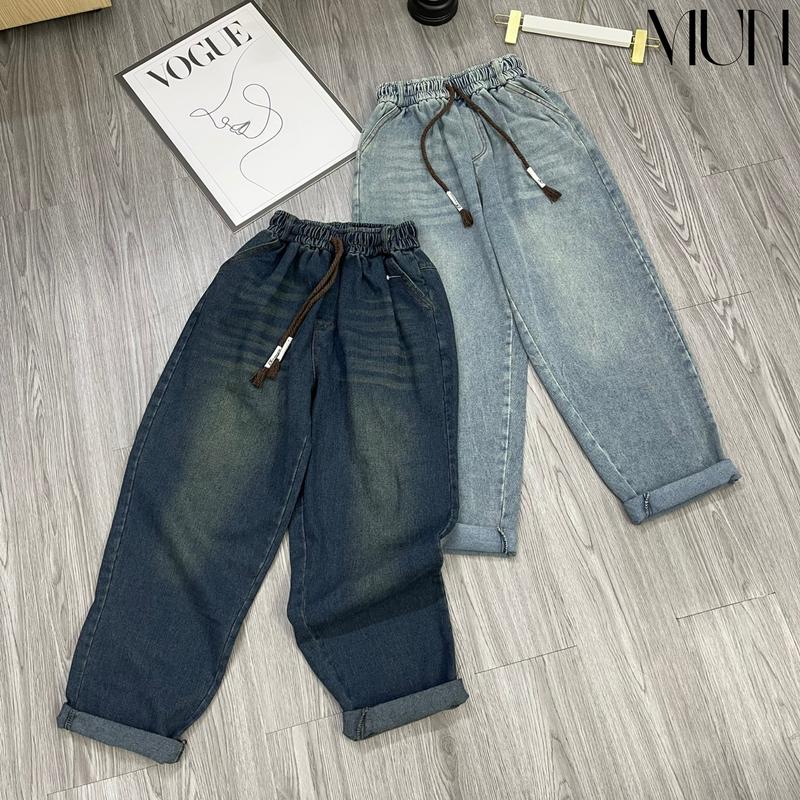 Quần Baggy Jean Nữ Bản Trơn Chất Dày Dặn Lưng Cạp Cao Hàn Quốc Đi Chơi, Làm, Học Đều Được - Thương Hiệu Mun 3