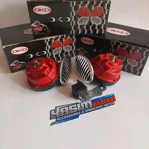 KLAKSON KEONG DOUBLE OKD ANTI AIR BISA DI PASANG UNTUK MOTOR DAN MOBIL AKI 12 VOLT BONUS RILEY SUARA STREO NGEBAS Car Kendaraan Car