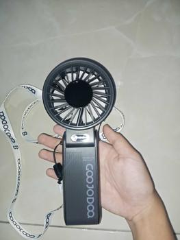 Product Review of GOOJODOQ GFS003 Folding Mini Fan 4000 MAH With Smart LED Screen Display 100 Level Speed - Kipas Mini from a**a 0