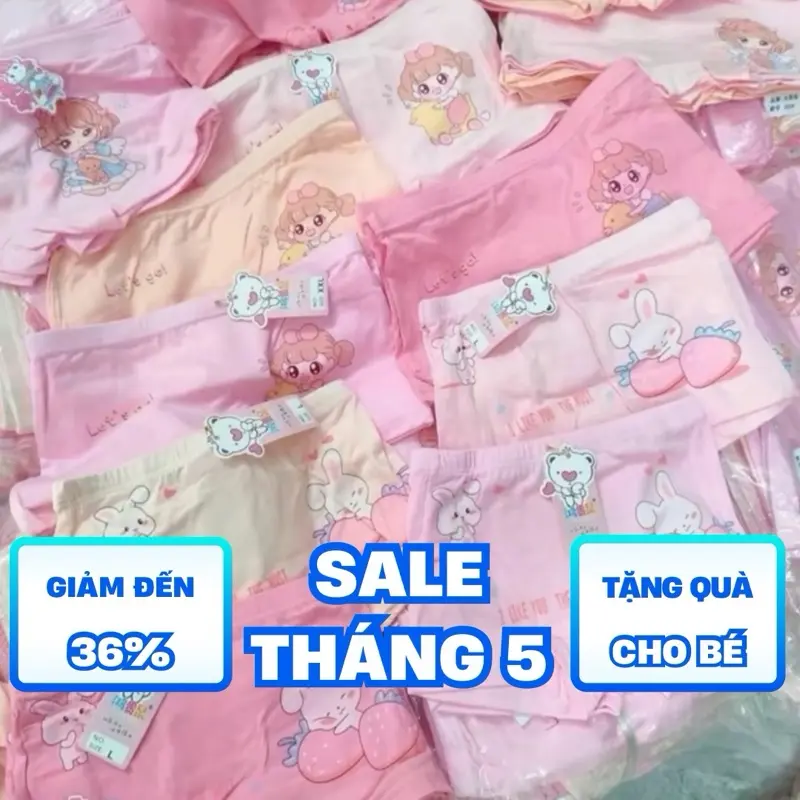 10 quần chíp đùi (QCCC) co giãn cho bé gái [size 9-35kg]-kèm quà tặng ngẫu nhiên cho bé