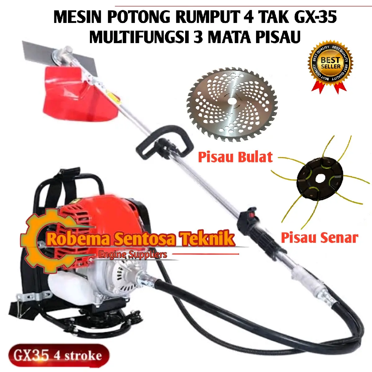 MESIN POTONG RUMPUT 4 TAK GX-35 | 3 JENIS MATA PISAU