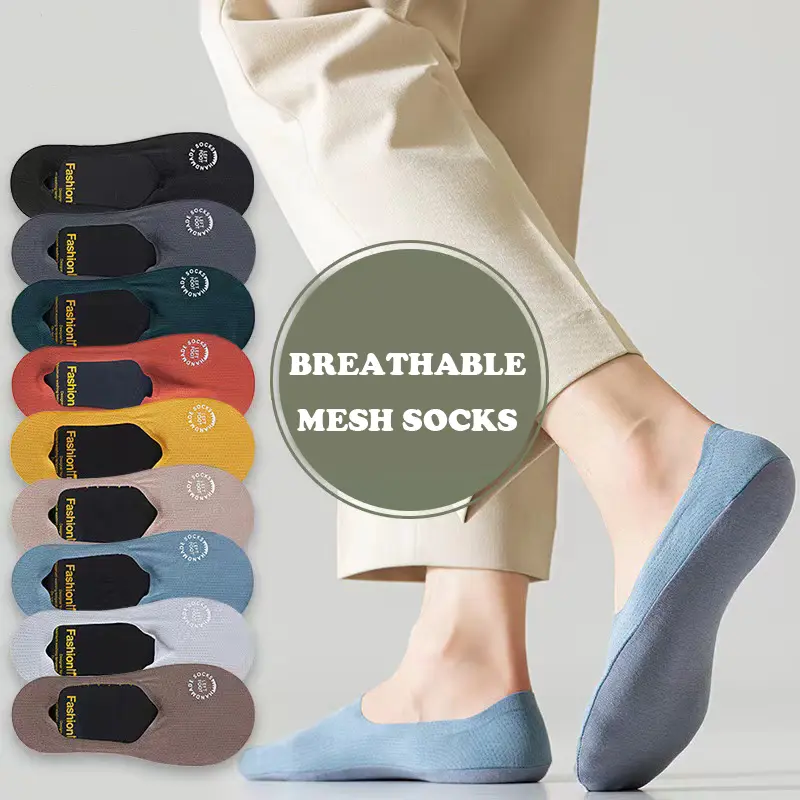 New invisible breathable socks silicone non-slip socks ten colors same size Available in normal and plus sizes