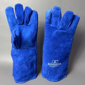 sarung tangan las kulit biru atau sarung tangan kulit biru 16 inch