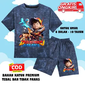 Baju Setelan Anak Laki-laki & Perempuan Bahan Katun Soft Adem 6 Bulan-10 Tahun boboiboy 5
