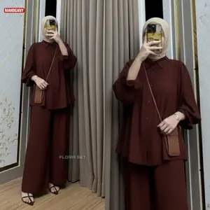 Binara Oneset Baju Setelan Wanita Motif Cantik Rayon Diamond Kancing Aktif Celana Kulot Nyaman Terlaris outfit lebaran Dress