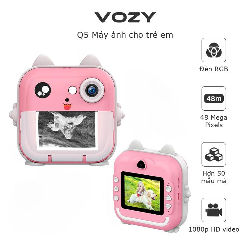 VOZY Q5/Q10 Máy ảnh trẻ em In tức thì, Đồ chơi trẻ em, với ảnh 48MP, video 1080P,thẻ 32GB,Quà tặng trẻ em,Quà tặng ngày lễ,Q10 2 Máy ảnh