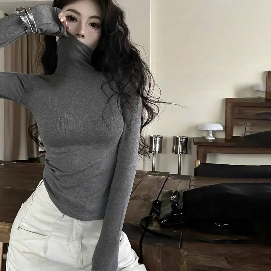 Áo cổ cao cotton zip LÓT LÔNG Lenogi áo giữ nhiệt cổ lọ ôm body A90 Thun Nữ | BigBuy360 - bigbuy360.vn